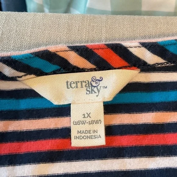 Terra & Sky Striped Mini Dress - Red, Blue, Black, White - Picture 6 of 8